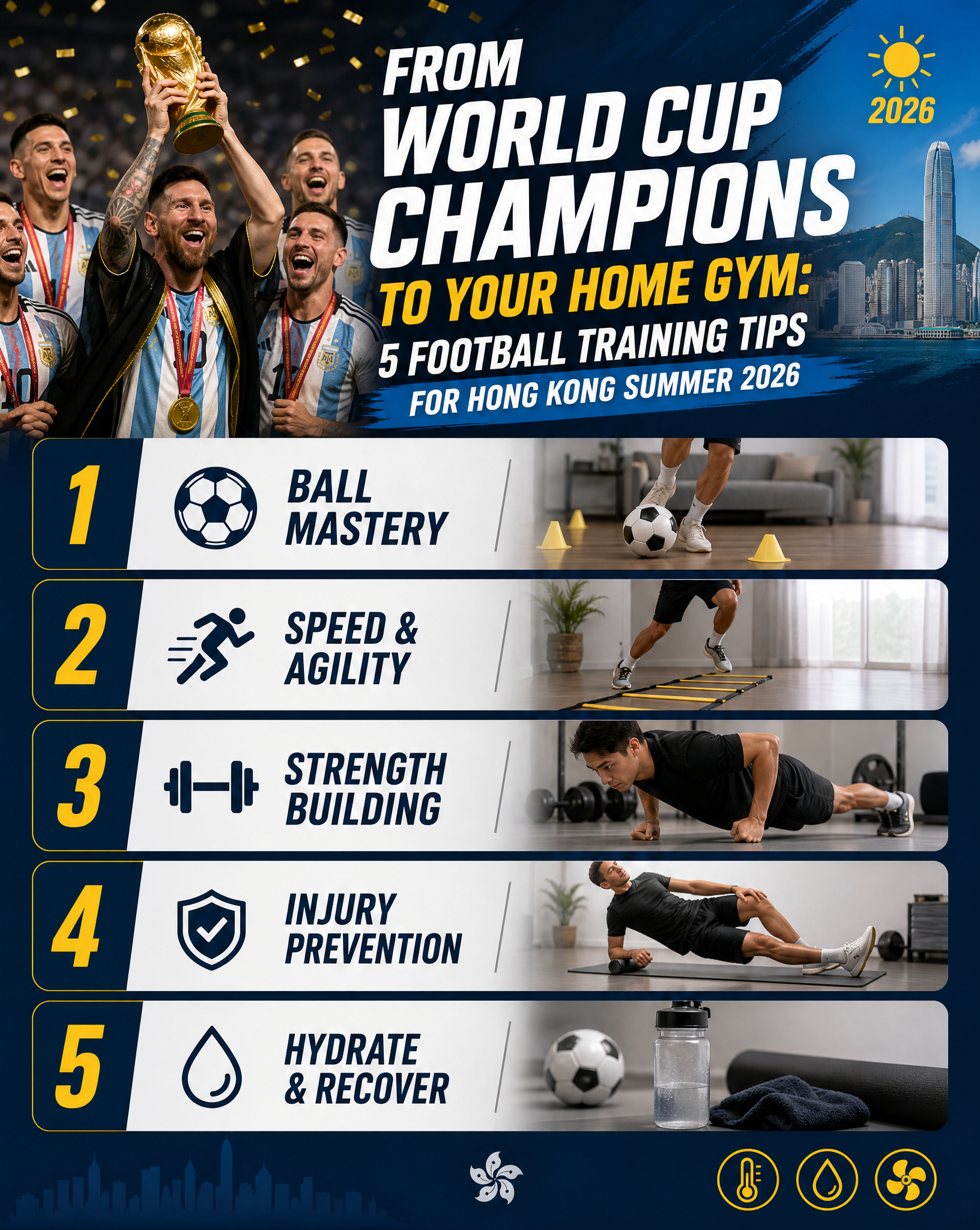 Image of From World Cup Champions to Your Home Gym: 5 Football Training Tips for Hong Kong Summer 2026