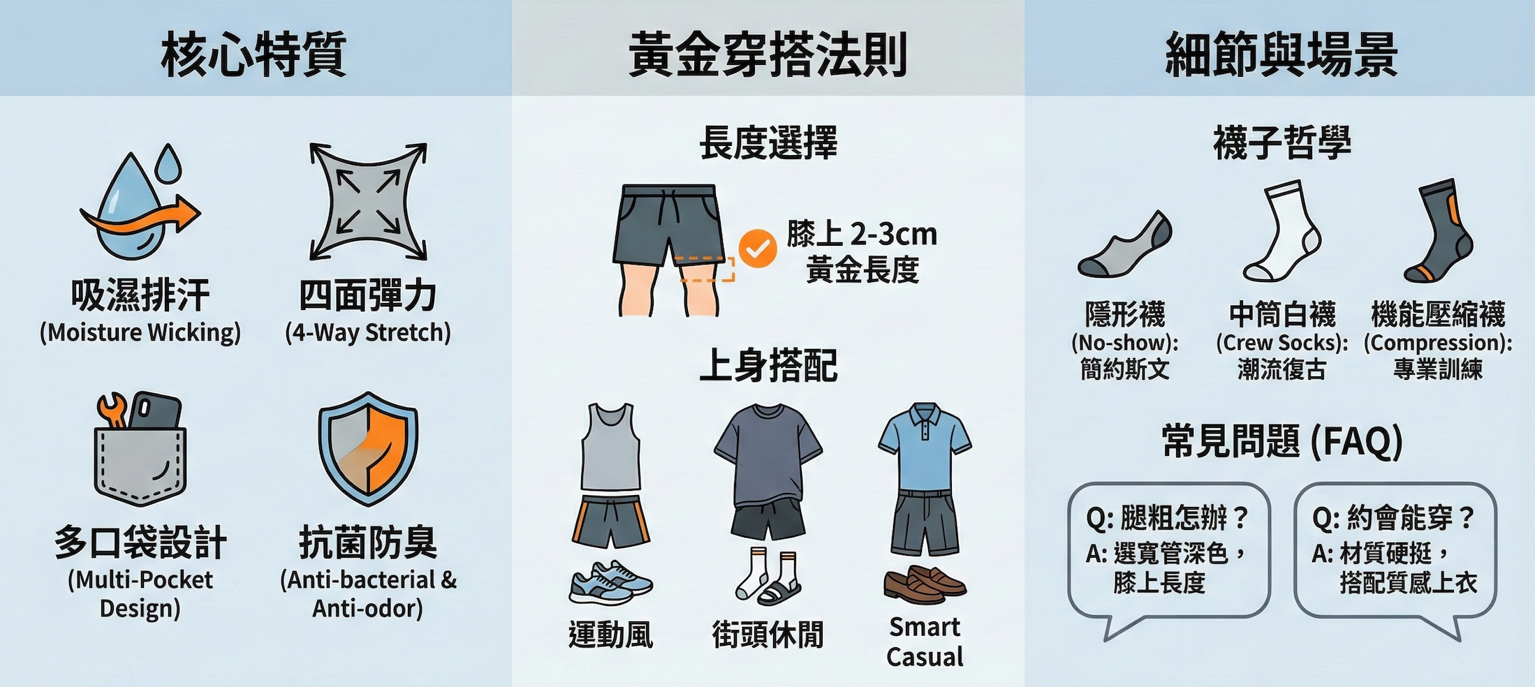 Image of 夏日必備！男短褲全攻略：從運動到休閒的極致穿搭指南