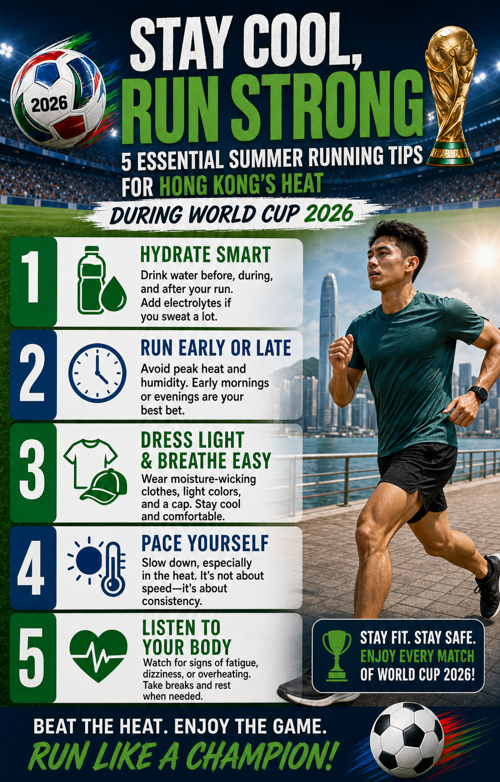 Image of Stay Cool, Run Strong: 5 Essential Summer Running Tips for Hong Kong's Heat During World Cup 2026