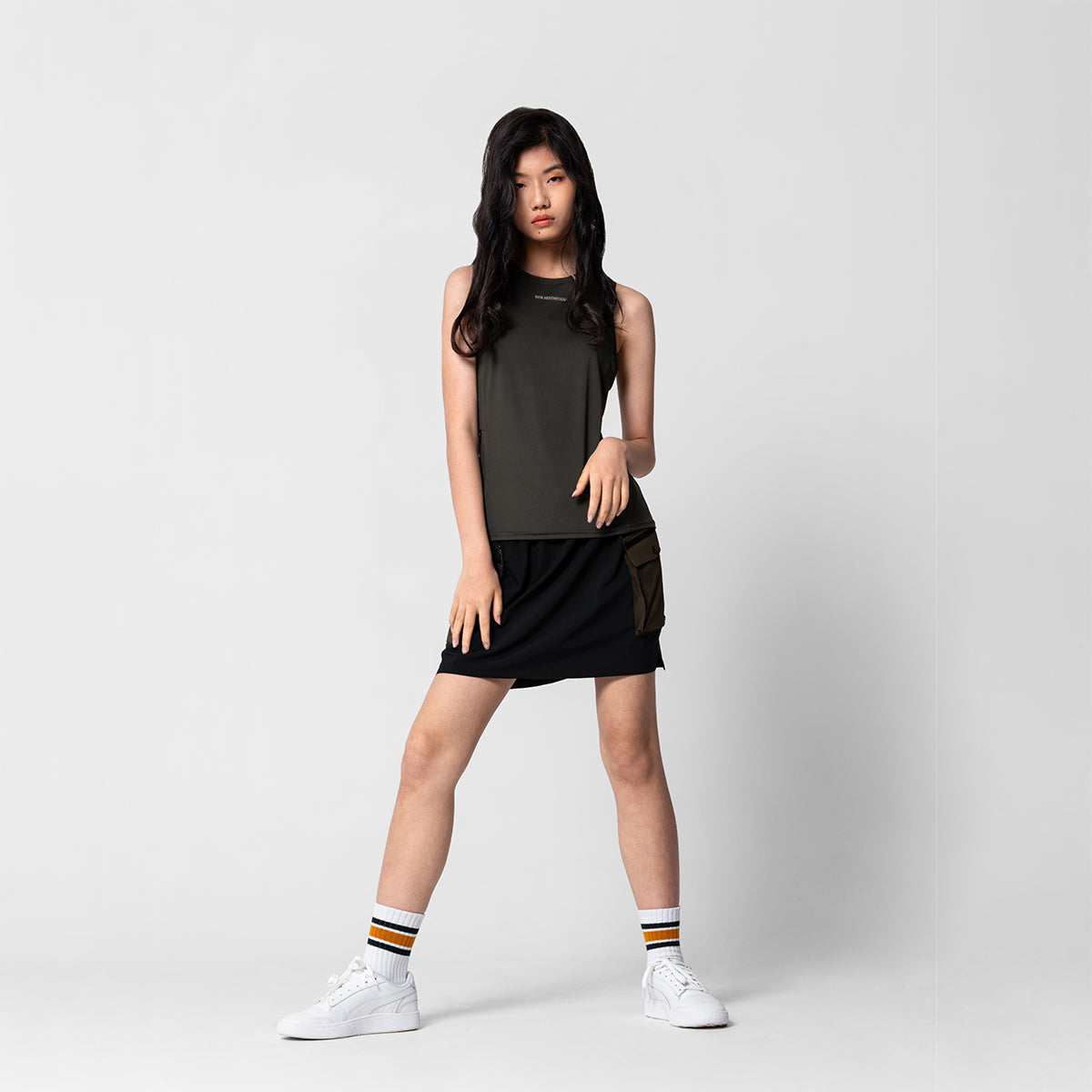 Image of 2in1 Color Block Activewear Cargo Skirt for Women