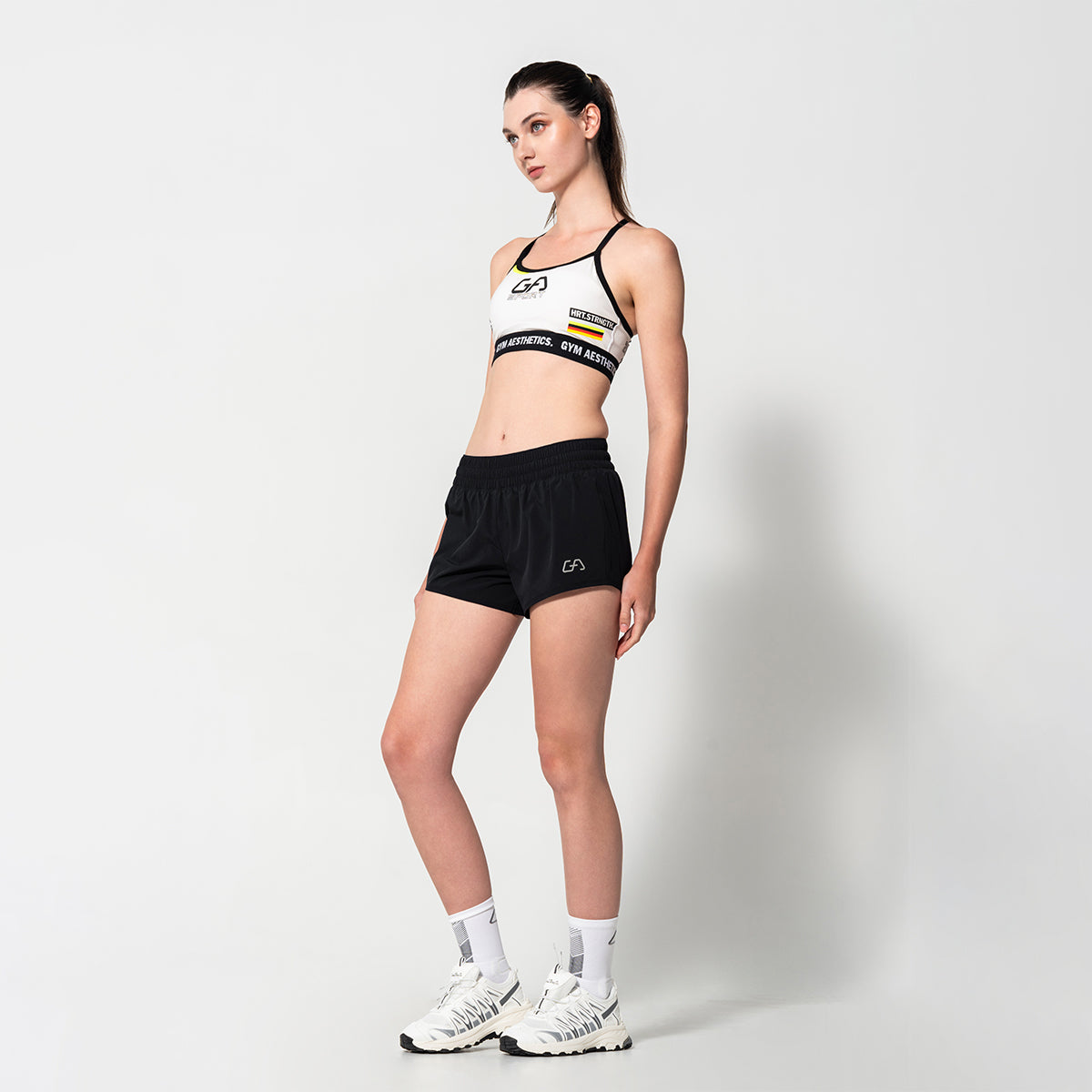 Image of 4way Stretch Activewear Brief-Lined 3 Inch Running Shorts for Women