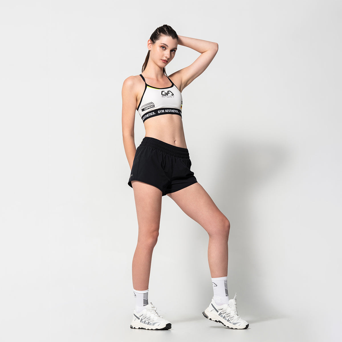 Image of 4way Stretch Activewear Brief-Lined 3 Inch Running Shorts for Women