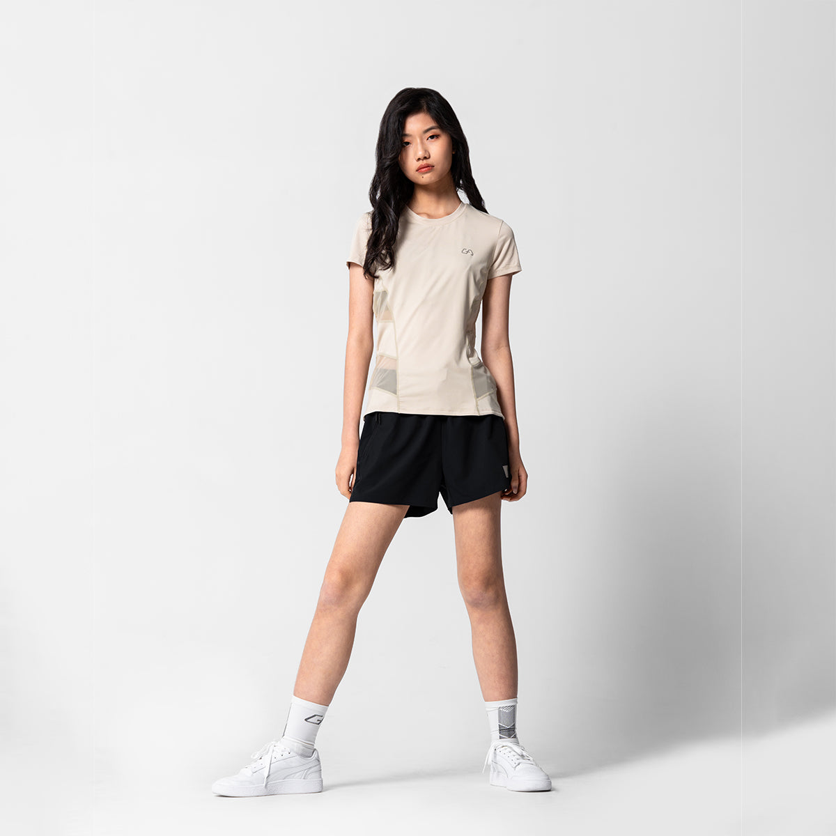 Image of Activewear Mesh Blocking Sport Shirt for Women