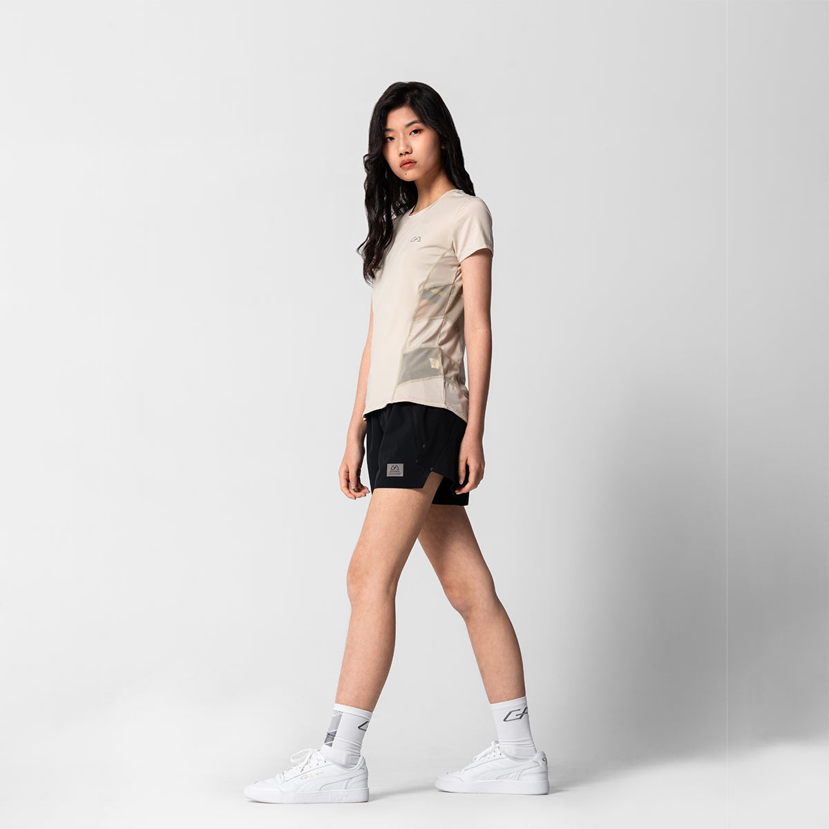 Image of Activewear Mesh Blocking Sport Shirt for Women