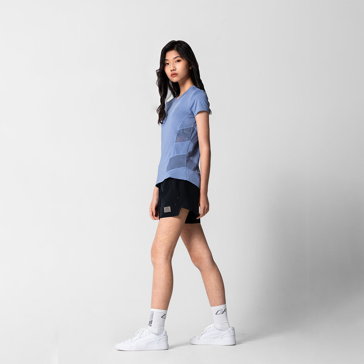 Image of Activewear Mesh Blocking Sport Shirt for Women