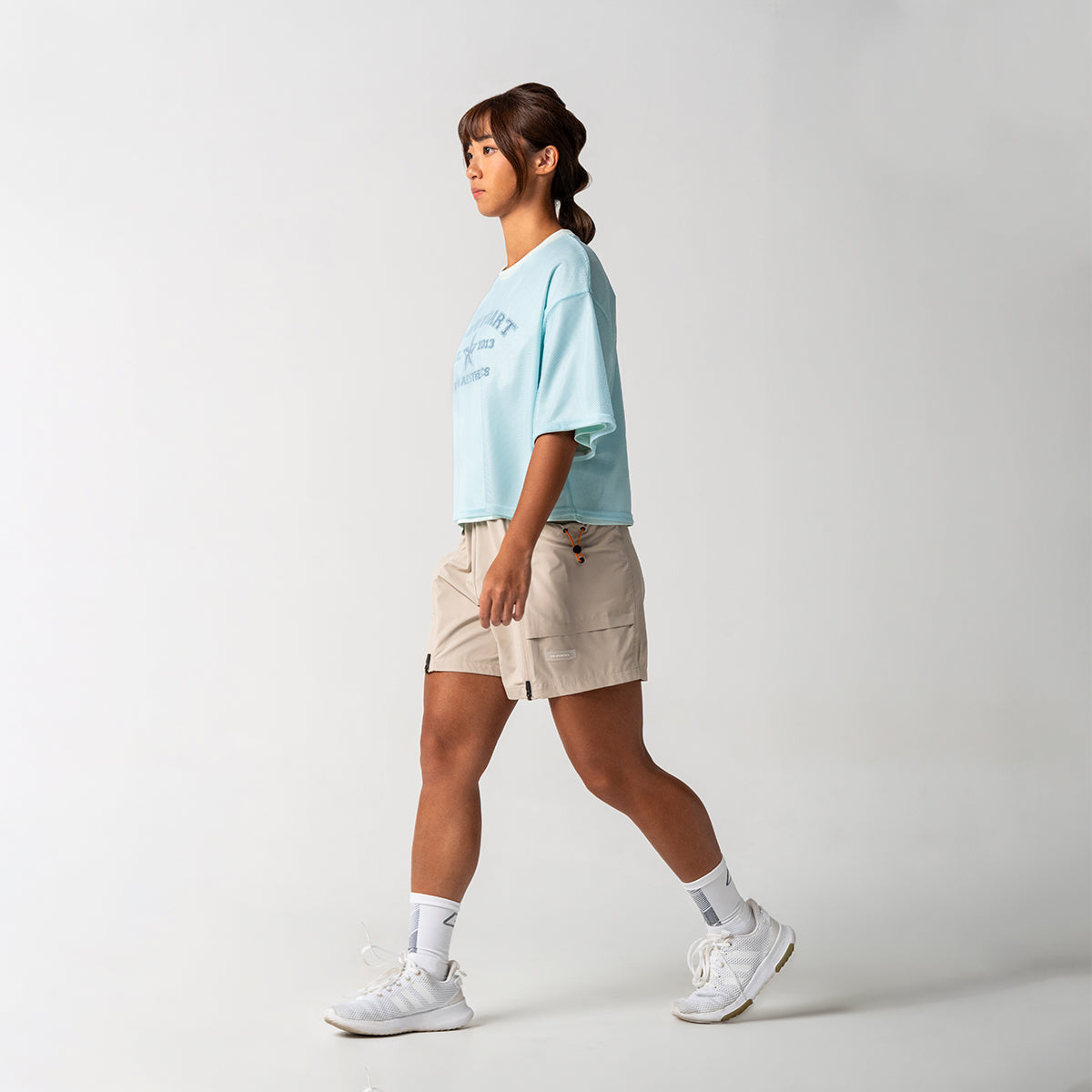 Image of Athleisure Mesh Layer T Shirt for Women