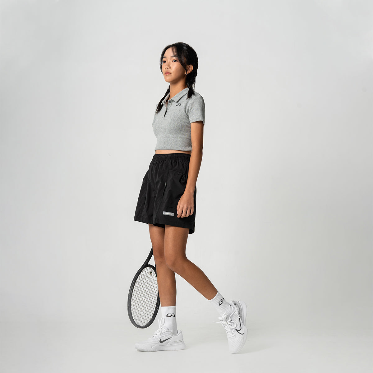 Image of Athleisure Open Zipped 5 Inch Shorts for Girl