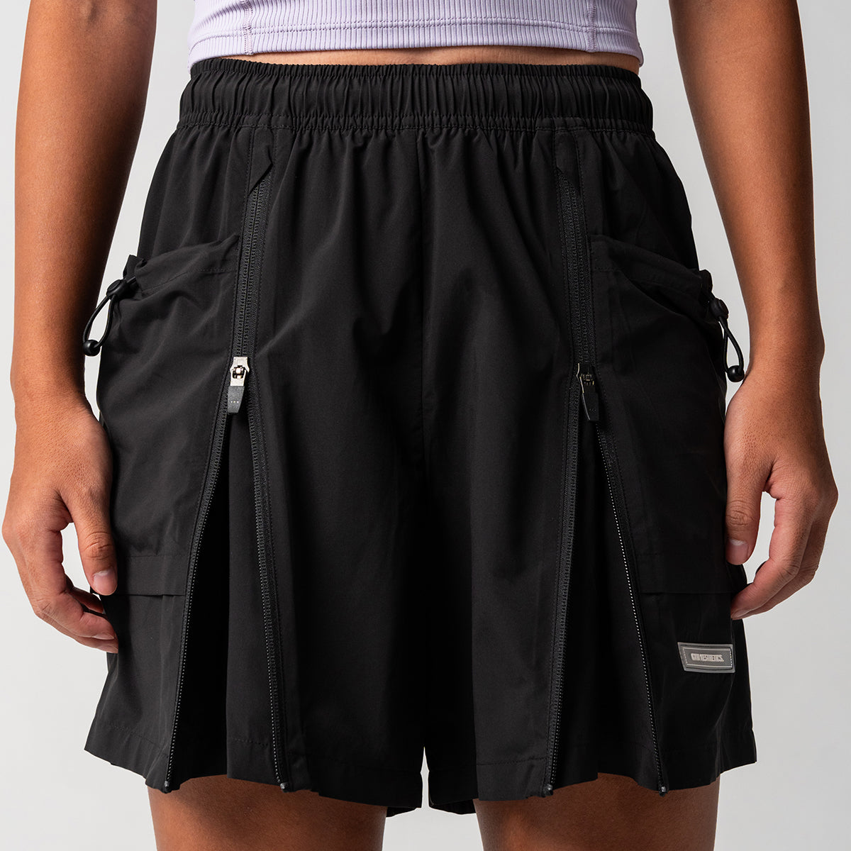Image of Athleisure Open Zipped 5 Inch Shorts for Women