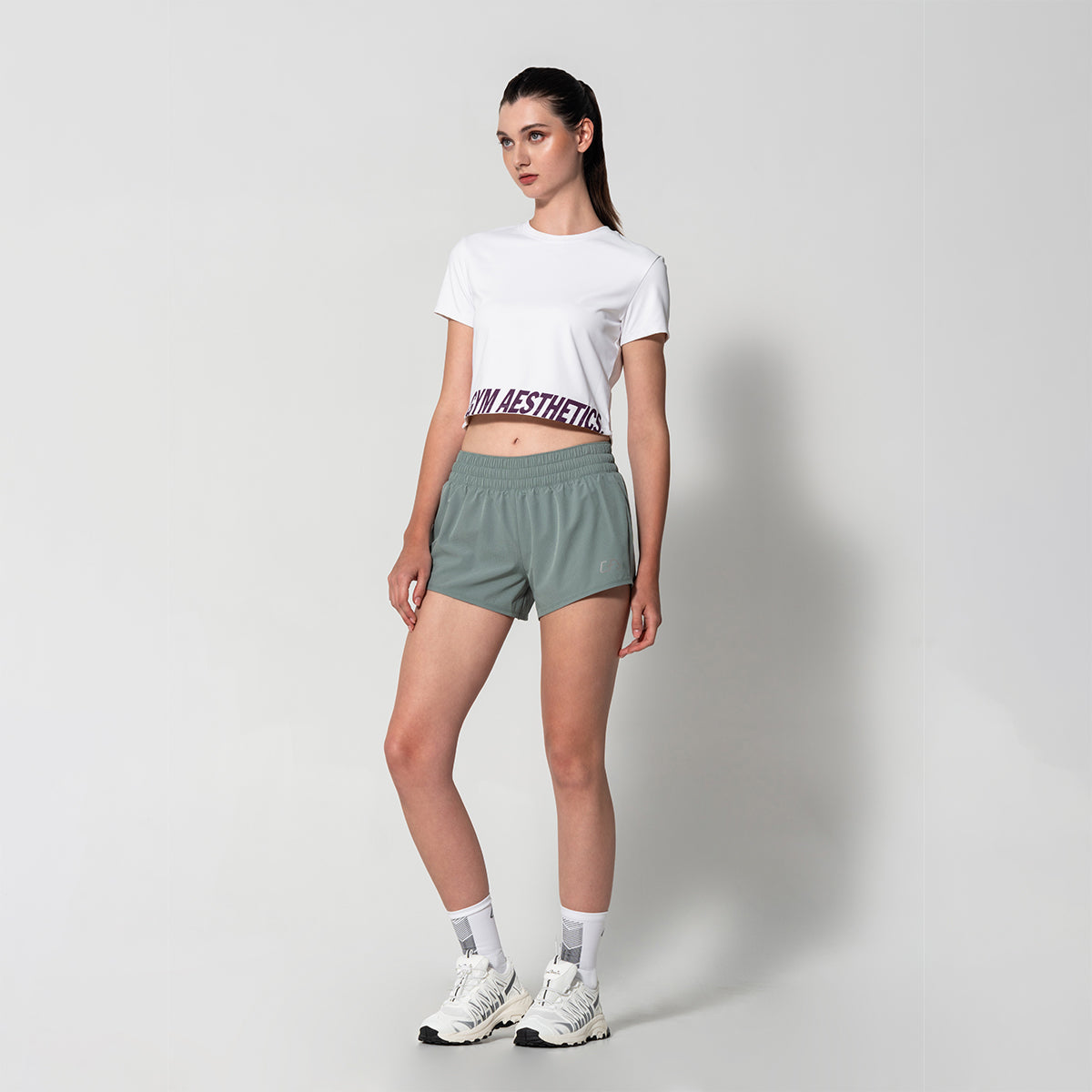 Image of Breathable Activewear Brief-Lined 3 Inch Running Shorts for Women