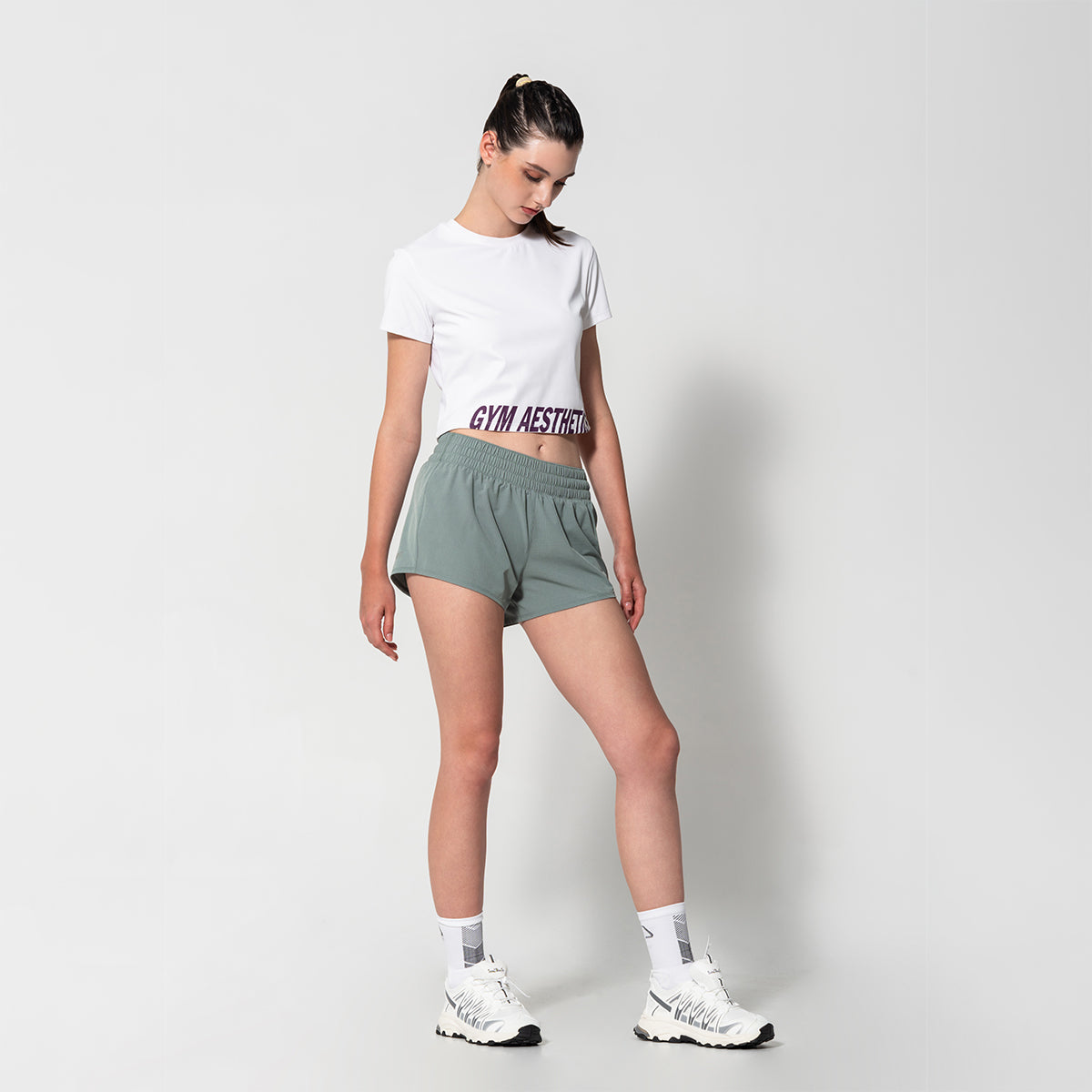 Image of Breathable Activewear Brief-Lined 3 Inch Running Shorts for Women