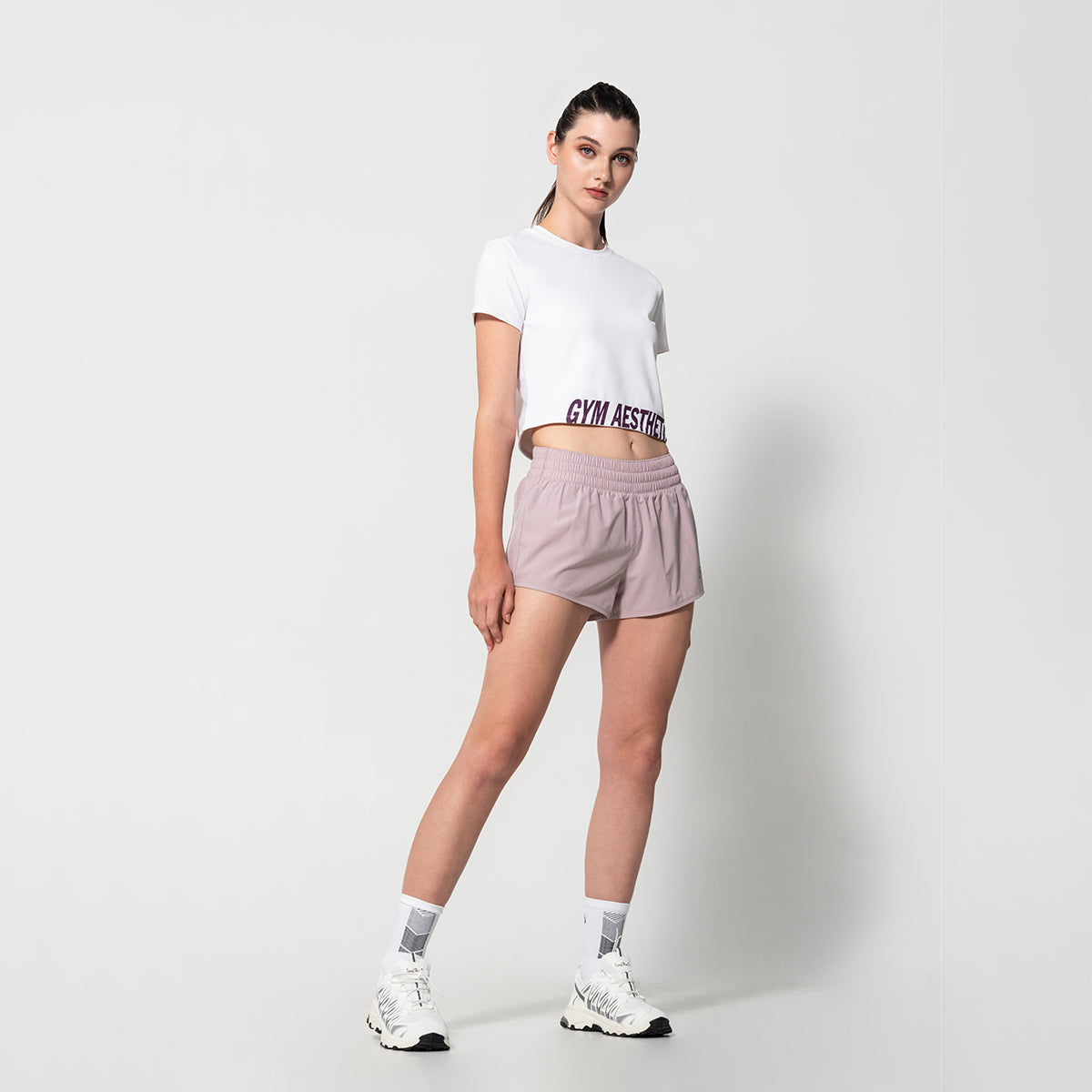 Image of Breathable Activewear Brief-Lined 3 Inch Running Shorts for Women