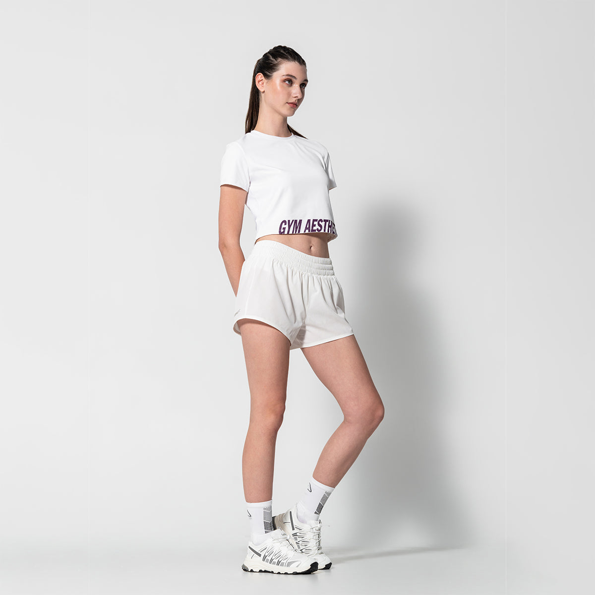 Image of Breathable Activewear Brief-Lined 3 Inch Running Shorts for Women