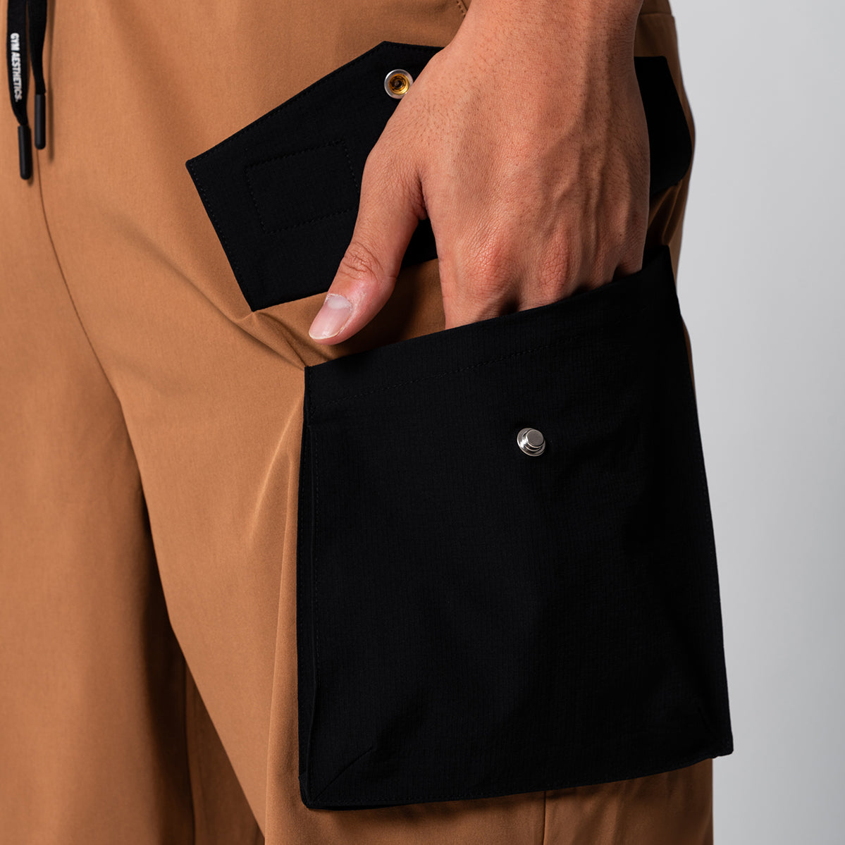 Image of Color Blocking Functional Cargo 9 Inch Running Shorts for Men