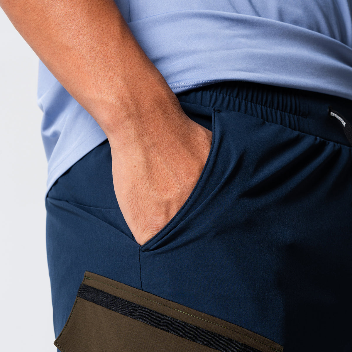 Image of Color Blocking Functional Cargo 9 Inch Running Shorts for Men