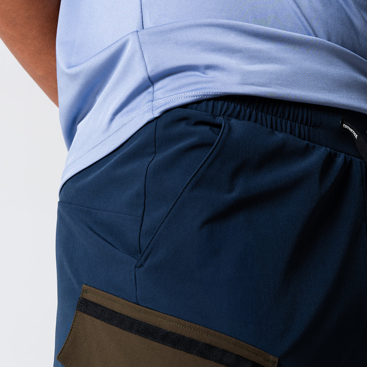 Image of Color Blocking Functional Cargo 9 Inch Running Shorts for Men