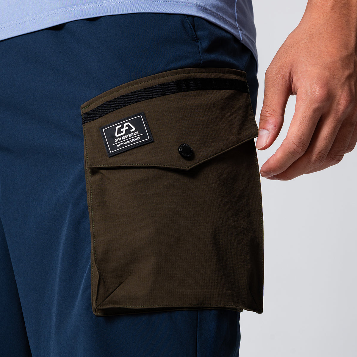 Image of Color Blocking Functional Cargo 9 Inch Running Shorts for Men