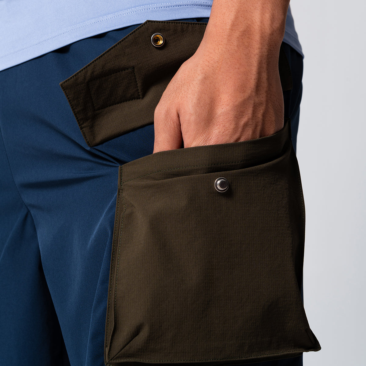 Image of Color Blocking Functional Cargo 9 Inch Running Shorts for Men