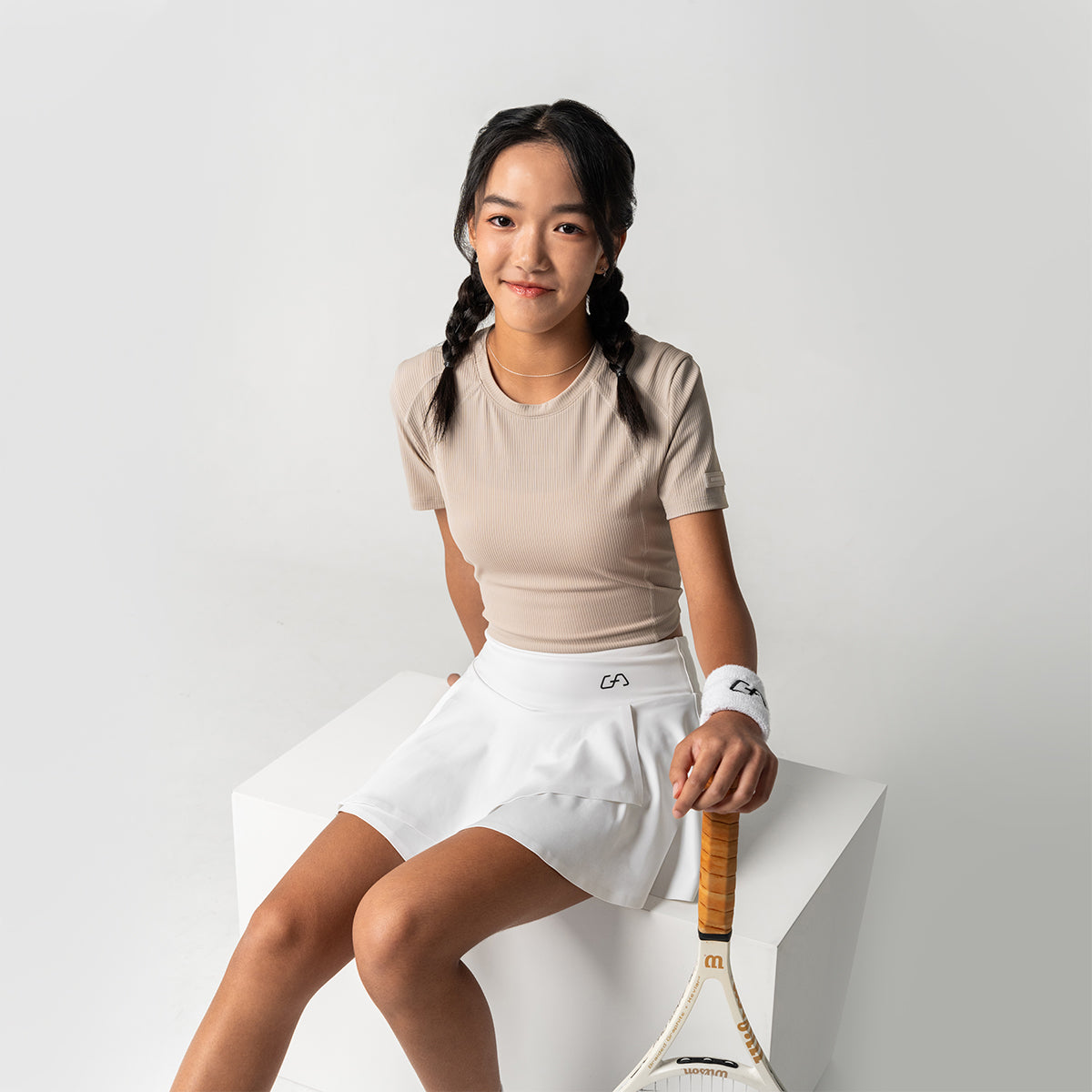 Image of Cropped Athleisure Rib T Shirt for Women