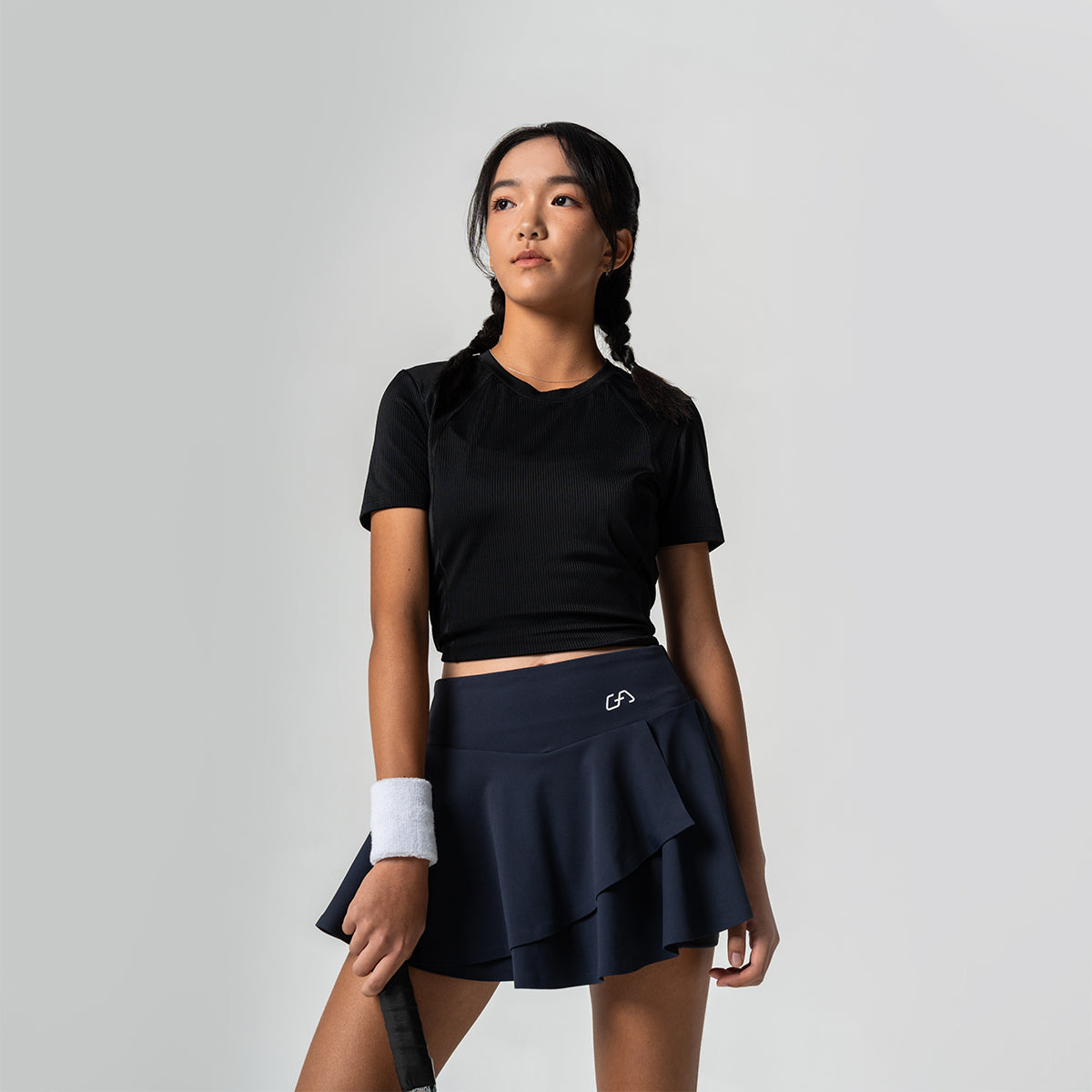 Image of Cropped Athleisure Rib T Shirt for Women