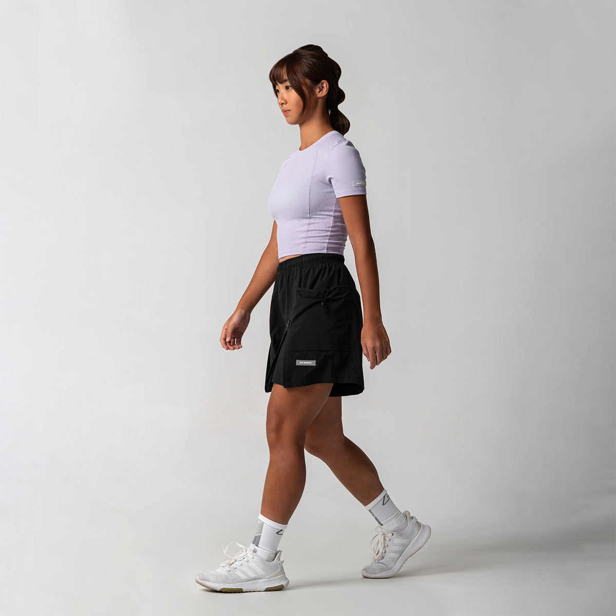 Image of Cropped Athleisure Rib T Shirt for Women