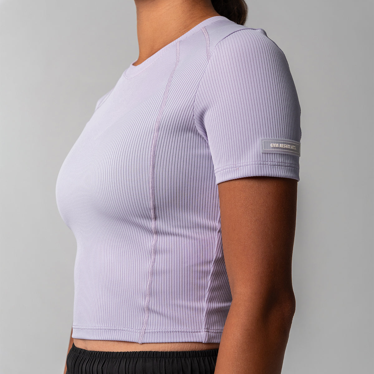 Image of Cropped Athleisure Rib T Shirt for Women