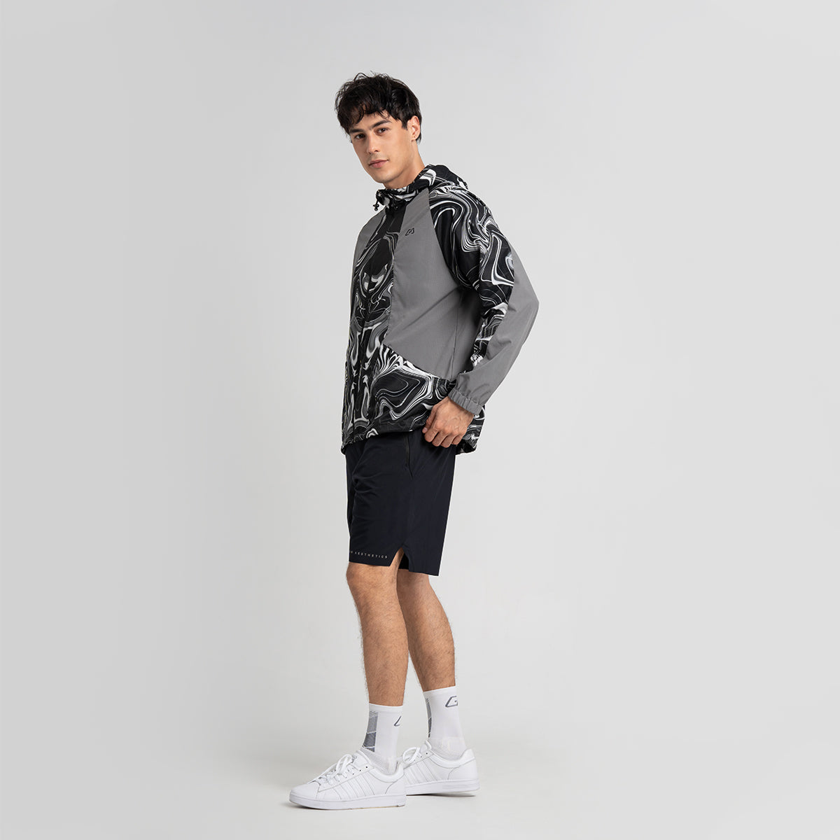 Image of Digital Print Pattern Athleisure Water Resistant Jacket for Men