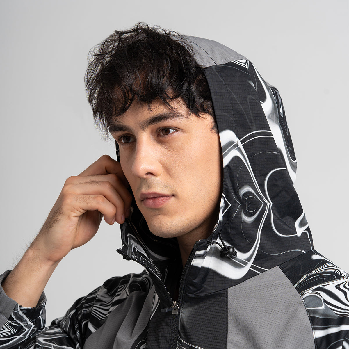Image of Digital Print Pattern Athleisure Water Resistant Jacket for Men