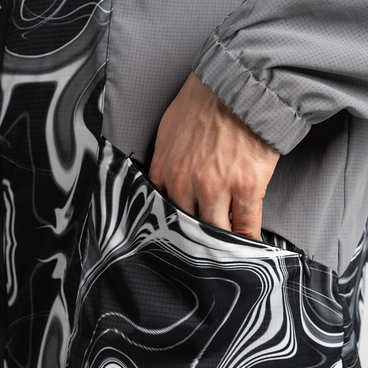 Image of Digital Print Pattern Athleisure Water Resistant Jacket for Men