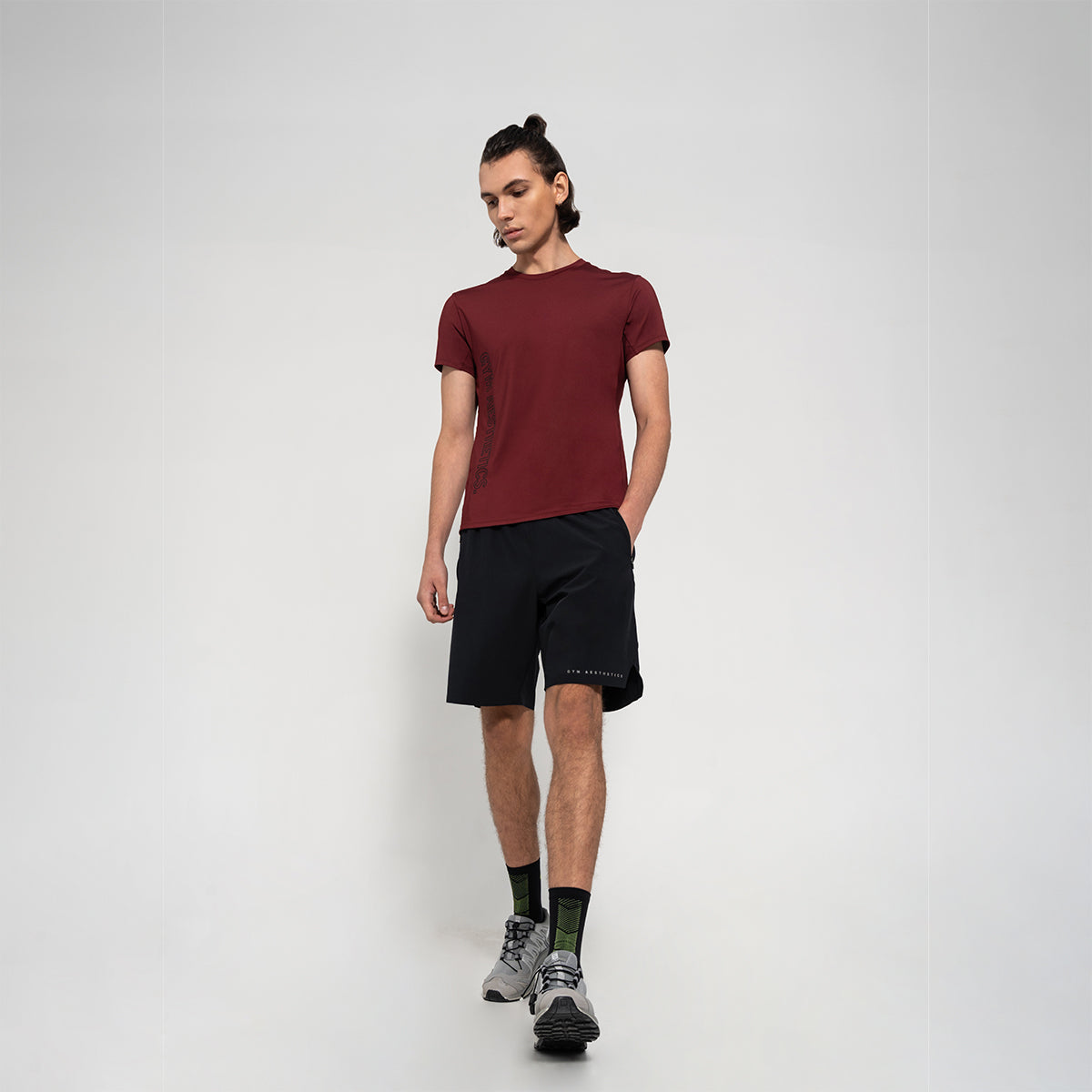 Image of Fabric Blocking Activewear Performance 9 Inch Shorts for Men