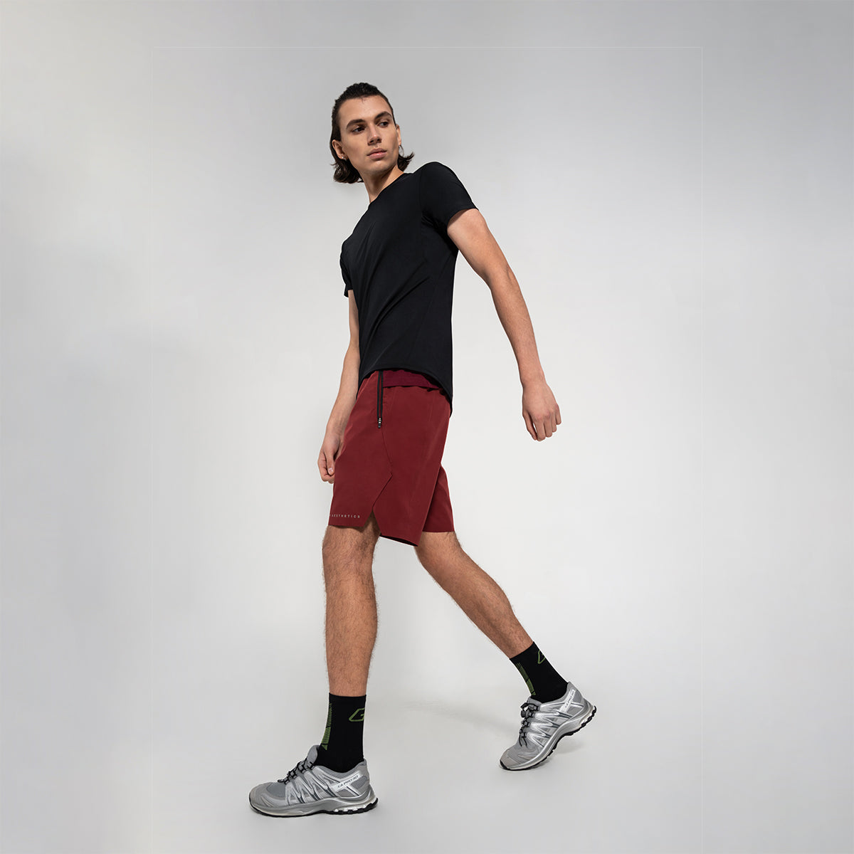 Image of Fabric Blocking Activewear Performance 9 Inch Shorts for Men