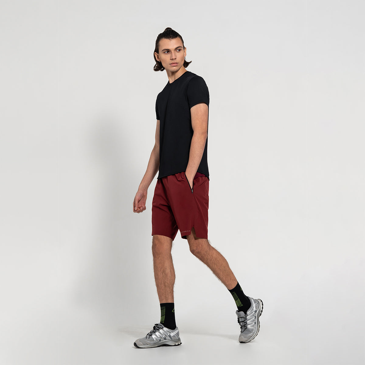 Image of Fabric Blocking Activewear Performance 9 Inch Shorts for Men