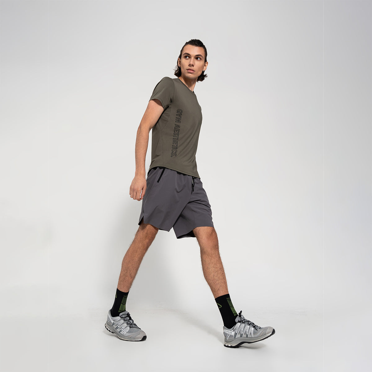 Image of Fabric Blocking Activewear Performance 9 Inch Shorts for Men