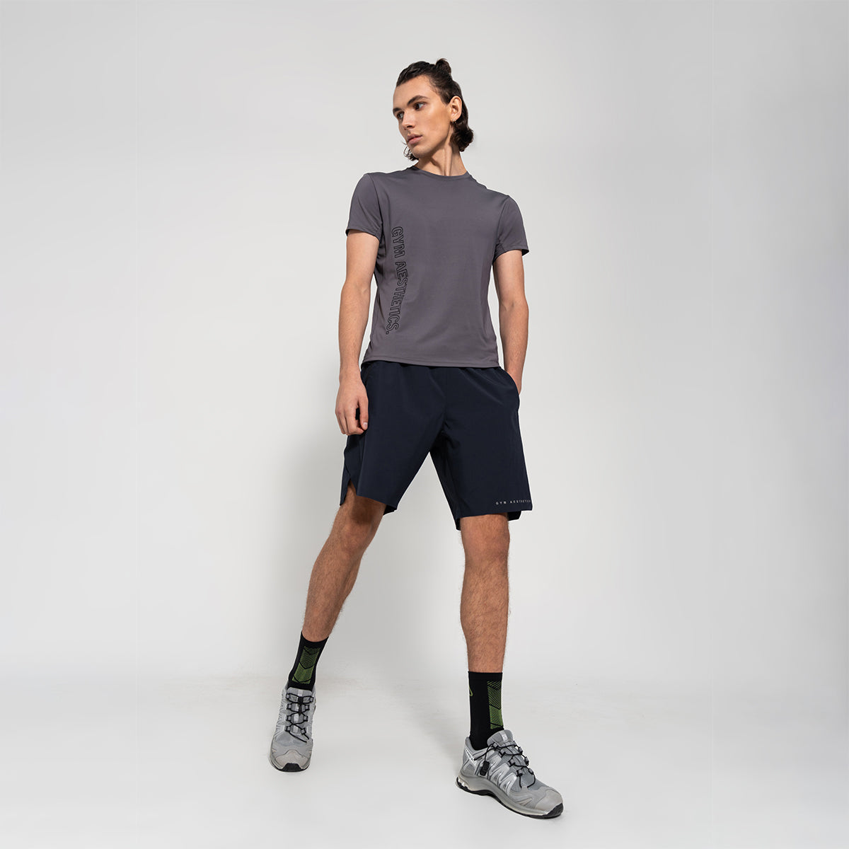 Image of Fabric Blocking Activewear Performance 9 Inch Shorts for Men