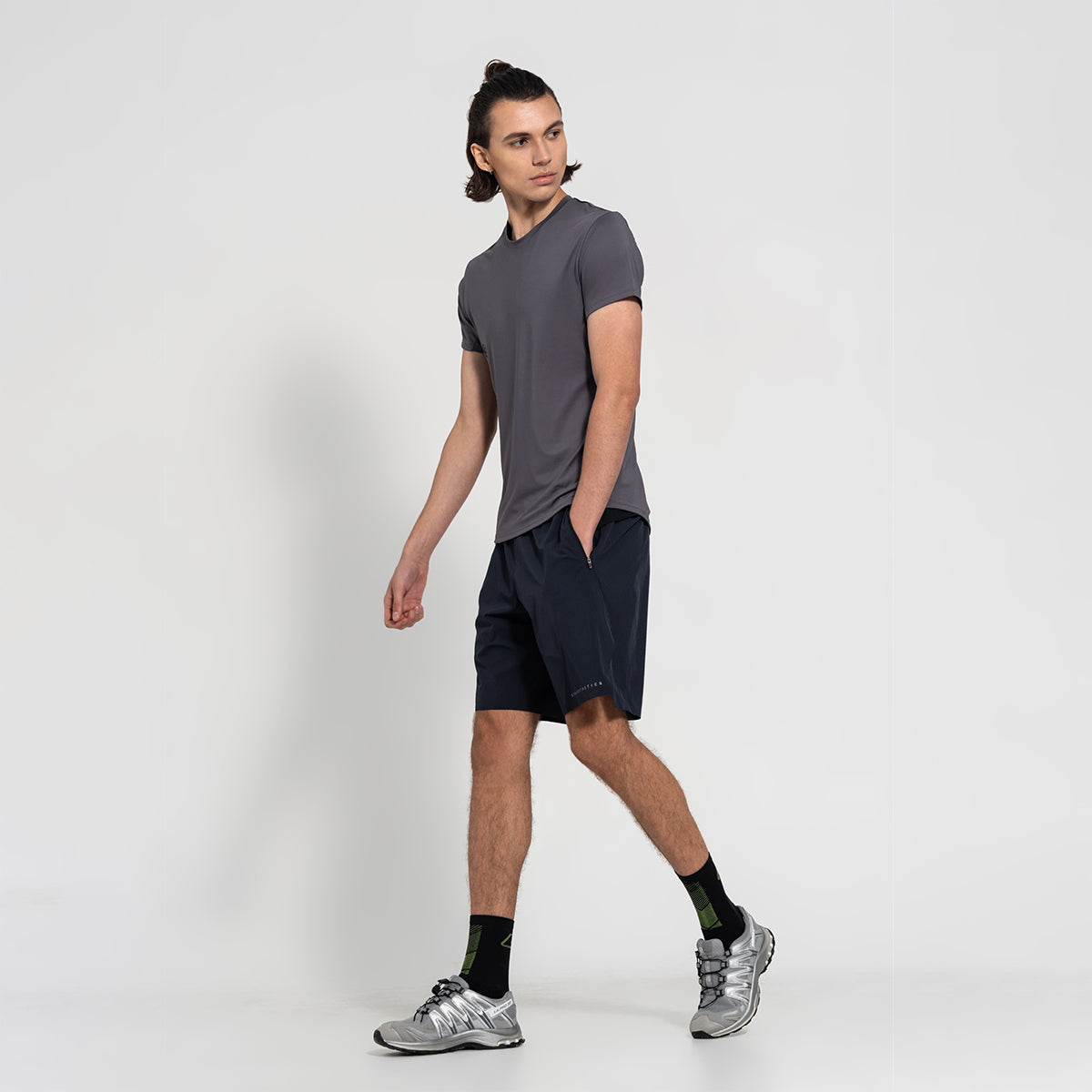 Image of Fabric Blocking Activewear Performance 9 Inch Shorts for Men