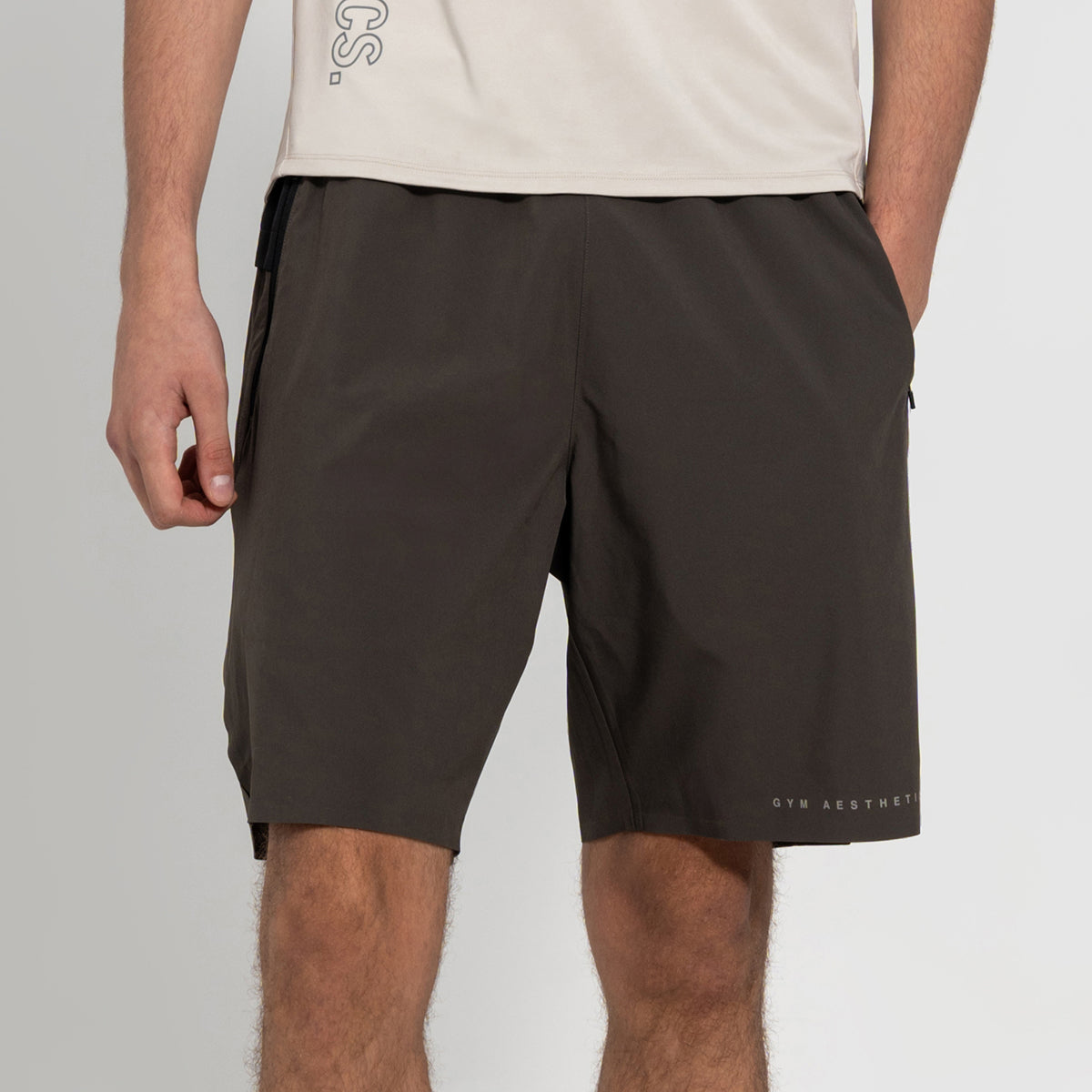 Image of Fabric Blocking Activewear Performance 9 Inch Shorts for Men