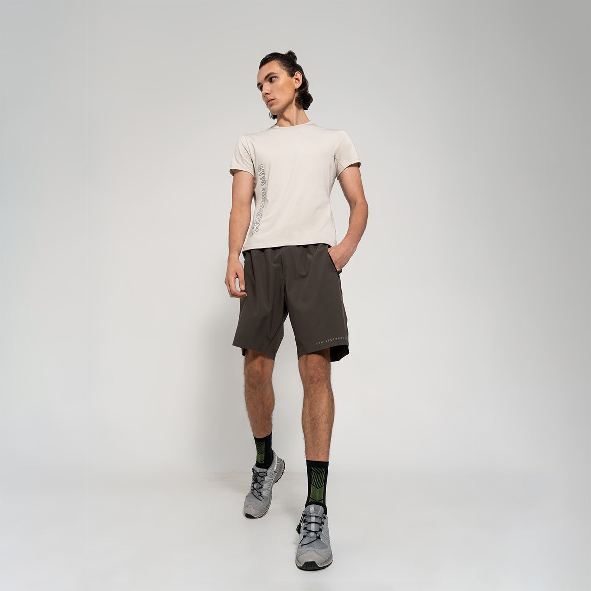 Image of Fabric Blocking Activewear Performance 9 Inch Shorts for Men