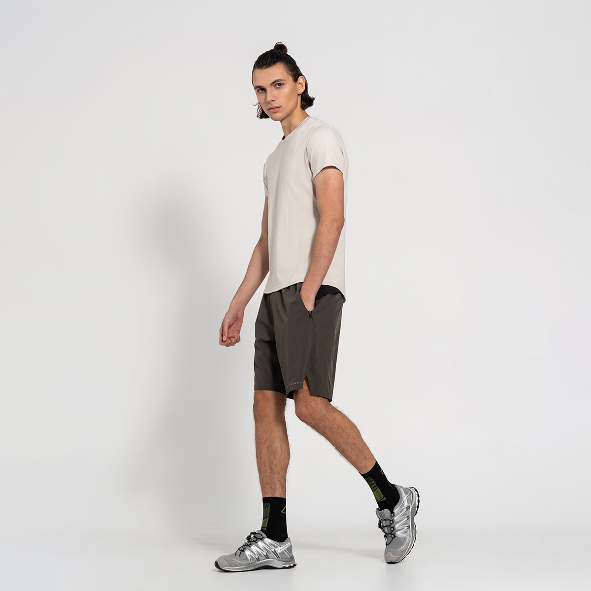 Image of Fabric Blocking Activewear Performance 9 Inch Shorts for Men