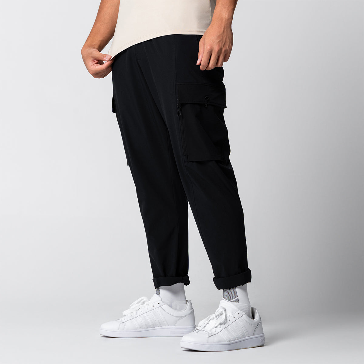 Image of Fabric Blocking Functional Cargo Straight Pants for Men