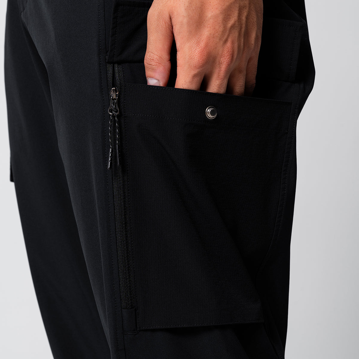 Image of Fabric Blocking Functional Cargo Straight Pants for Men