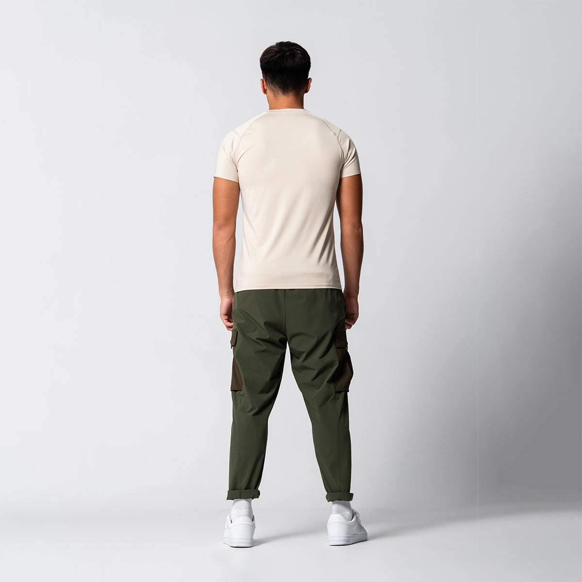 Image of Fabric Blocking Functional Cargo Straight Pants for Men