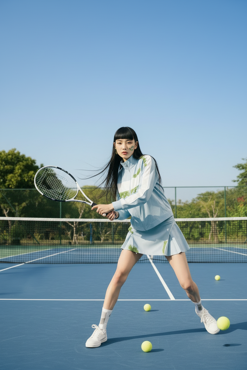 Image of Fashion editorial tennis shot