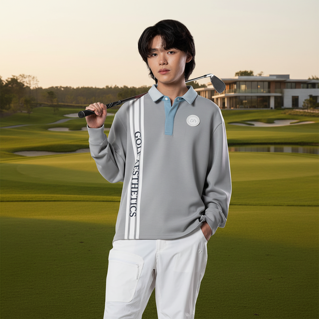 Image of Fashion golf polo with premium editorial background