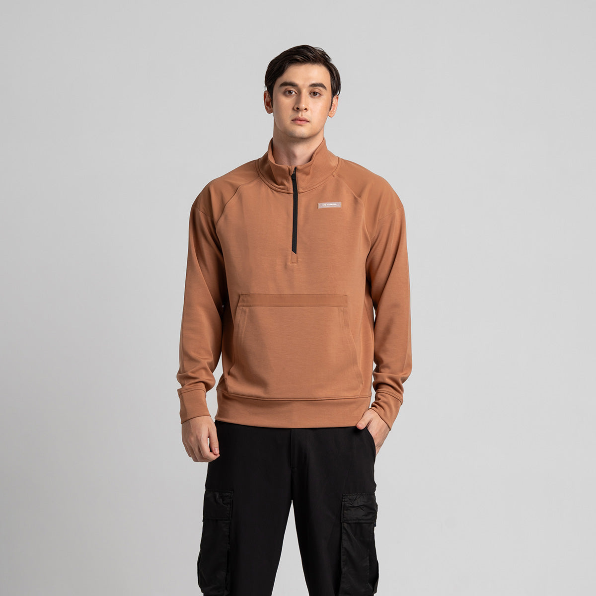 Image of Half Zip Athleisure Trendy Sweatshirt for Men