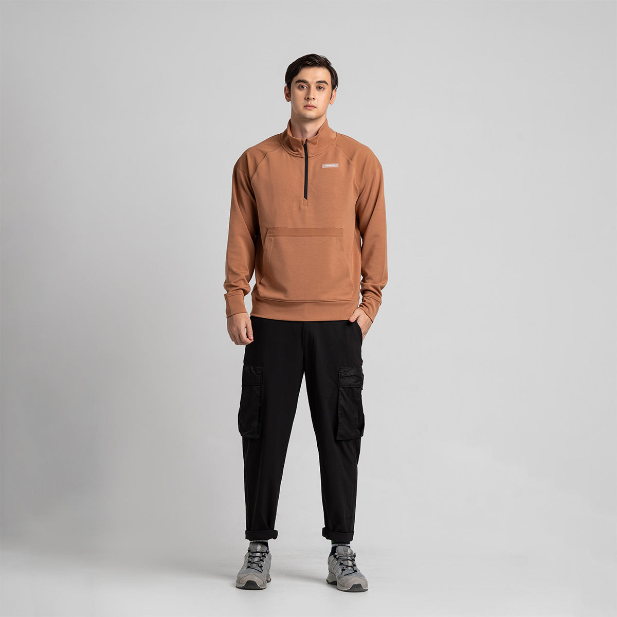Image of Half Zip Athleisure Trendy Sweatshirt for Men