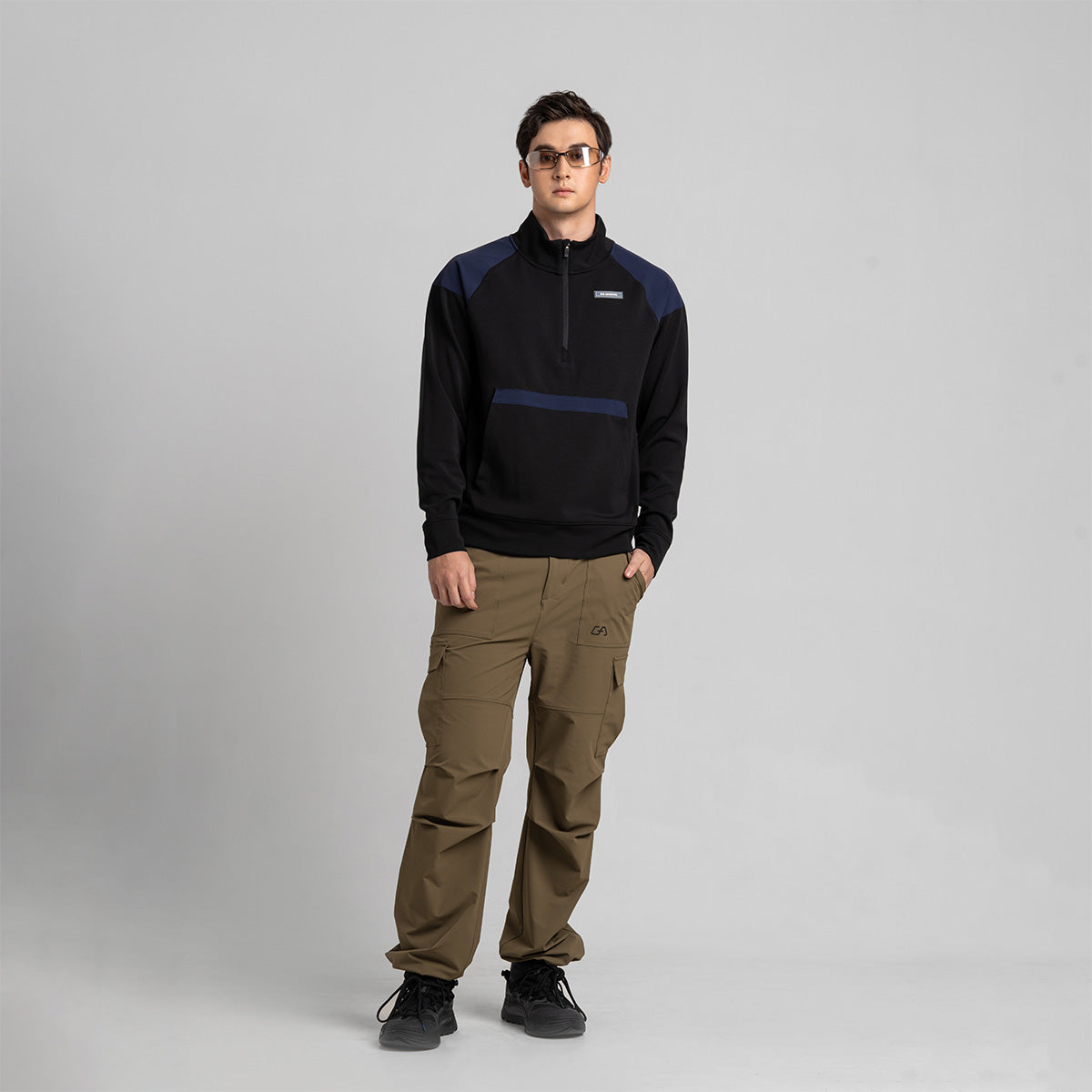 Image of Half Zip Athleisure Trendy Sweatshirt for Men