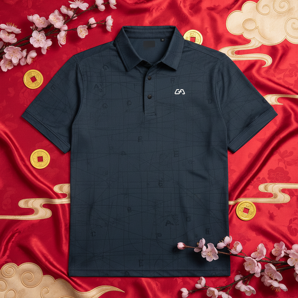 Image of Lunar New Year Golf Polo - Cherry Blossom (Corrected)