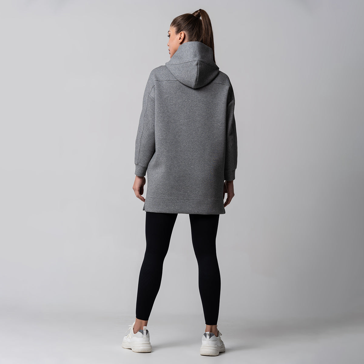 Image of Oversize Everyday Wears Embossed Print Hoodies Tunic for Women