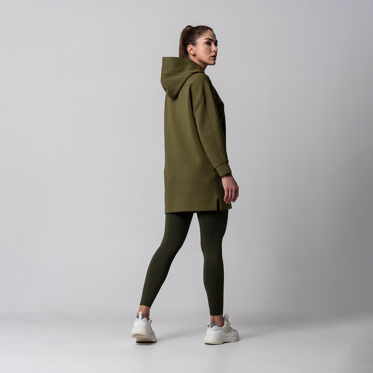 Image of Oversize Everyday Wears Embossed Print Hoodies Tunic for Women