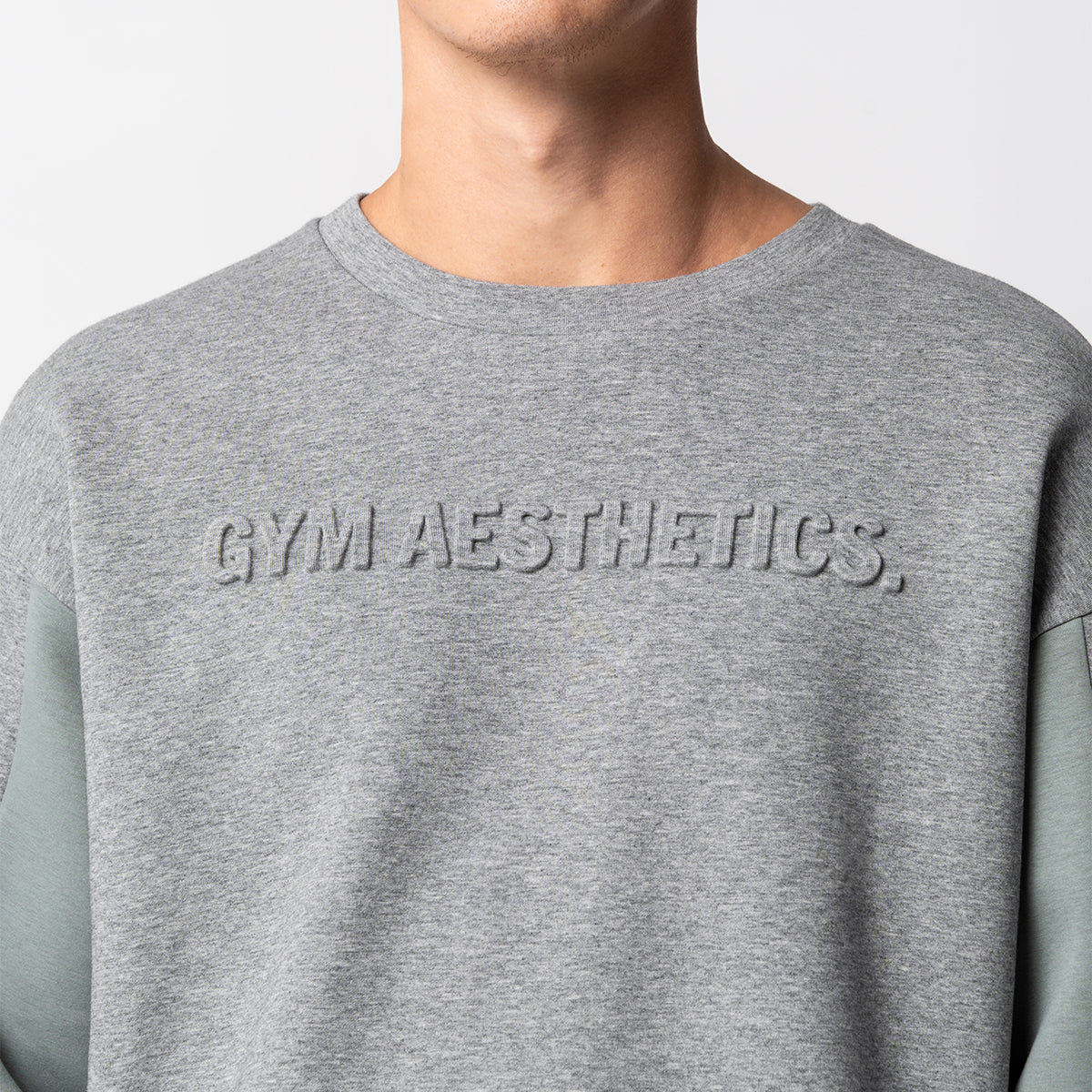 Image of Oversize Everyday Wears Embossed Print Sweatshirt Color Blocking for Men