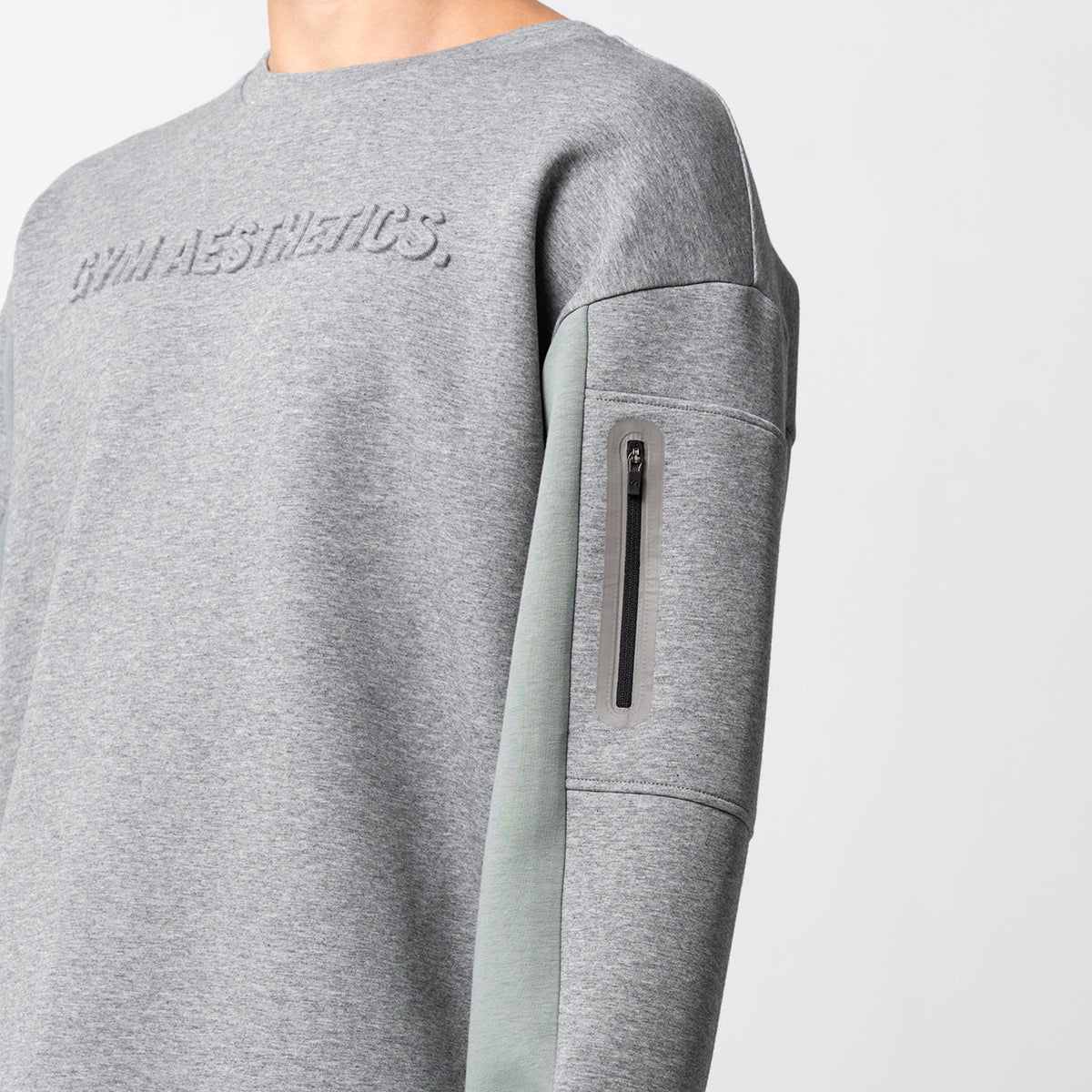 Image of Oversize Everyday Wears Embossed Print Sweatshirt Color Blocking for Men